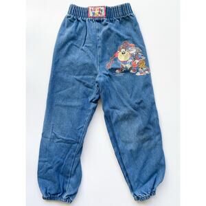 Vintage Looney Tunes Taz and Bugs Bunny Basketball Pull On Jeans Size 5